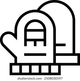 mittens icon. Thin linear style design isolated on white background