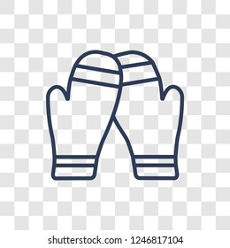 Mittens icon. Trendy linear Mittens logo concept on transparent background from Clothes collection