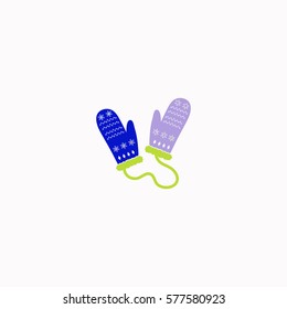 Mittens  icon Vector design. Colored illustration.