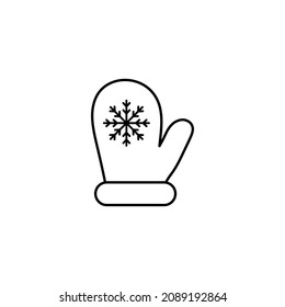 mittens icon vector winter sign