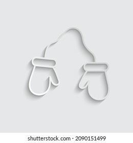 mittens icon vector winter sign