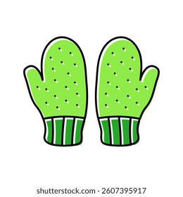 mittens knitting wool color icon vector. mittens knitting wool sign. isolated symbol illustration