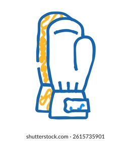 mittens knitting wool doodle icon sketch vector. mittens knitting wool sign. isolated symbol illustration
