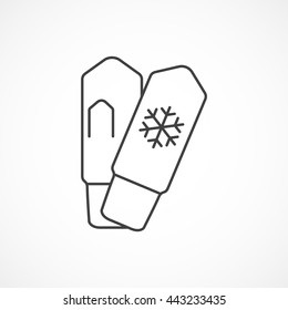 Mittens line icon.