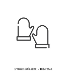 Mittens line icon, outline vector sign, linear style pictogram isolated on white. Symbol, logo illustration. Editable stroke