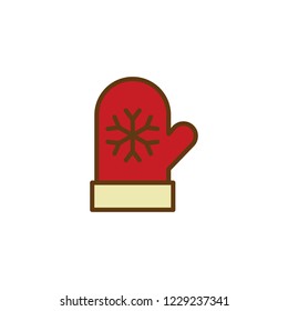 Mittens lineal color icon. Sign for web and mobile design.
Vector illustration. Christmas, winter, holiday symbol.
