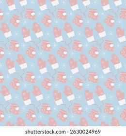 Mittens na corda e Booties Padrão sem costura Acessórios de inverno com decoração flocos de neve