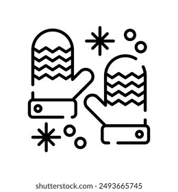 Mittens Outline Icon, Vector illustration