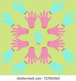 Mittens  pattern. Hand drawn.