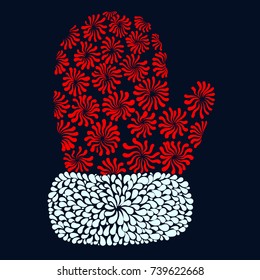 Mittens Santa Claus decorative vector illustration