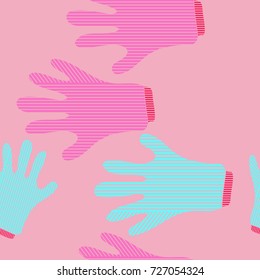 Mittens  seamless  pattern. Hand drawn.