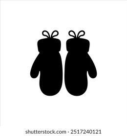 Mittens silhouette vector illustration on white background
