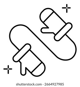 Child’s Mittens with String Vector Illustration for Warm Winter Apparel