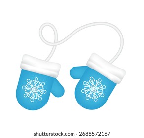 Mittens. Vector 3d clip art isolated on white background.