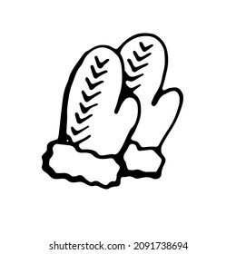 Mittens. Vector clipart. Hand drawn