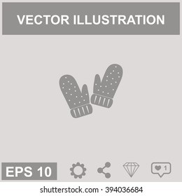 Mittens vector icon.