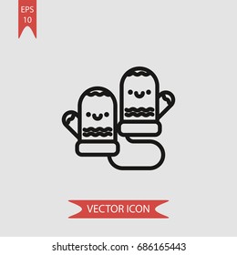 Mittens vector icon, illustration symbol