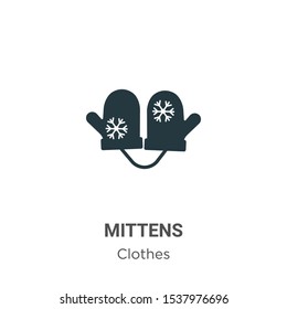 Mittens vector icon on white background. Flat vector mittens icon symbol sign from modern clothes collection for mobile concept and web apps design.
