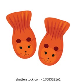 Mittens vector icon.Cartoon vector icon isolated on white background mittens.