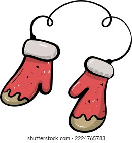 Mittens Vector Isolated  Doodle Illustration