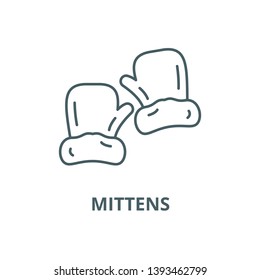 Mittens vector line icon, linear concept, outline sign, symbol