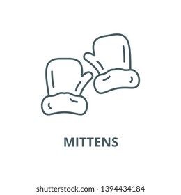 Mittens vector line icon, linear concept, outline sign, symbol