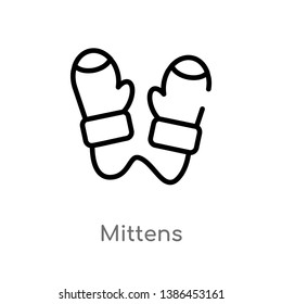 mittens vector line icon. Simple element illustration. mittens outline icon from winter concept. Can be used for web and mobile