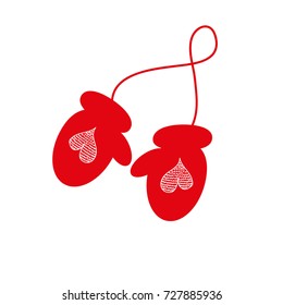 Mittens vector sketch icon isolated on white background. Hand drawn mittens icon. Mittens sketch icon, website or app. mitten icon.Winter background.