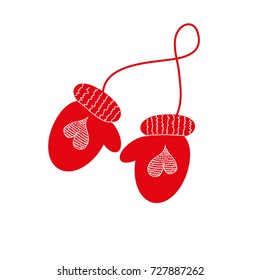 Mittens vector sketch icon isolated on white background. Hand drawn mittens icon