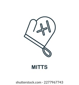 Mitts line icon. Simple element from kitchen collection. Creative Mitts outline icon for web design, templates, infographics and more