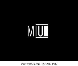 MIU Logo and Graphics Design, Modern and Sleek Vector Art and Icons isolated on black background