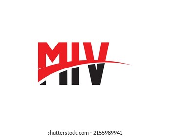Ilustración del vector de diseño del logotipo inicial de la letra MIV