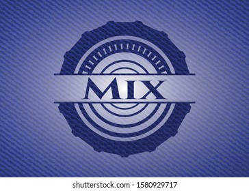 Mix badge with denim texture. Vector Illustration. Detailed.