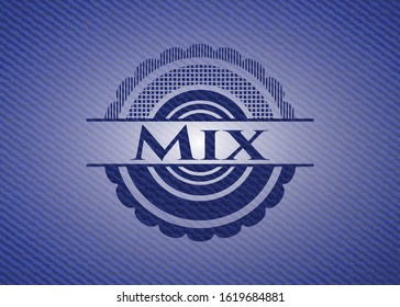 Mix badge with denim texture. Vector Illustration. Detailed.