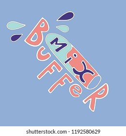 Mix buffer tube doodle. Fine for medical posters, educational materials, science education papers.
