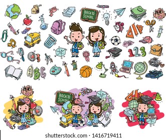 Mix Child Girl and boy Back to schools