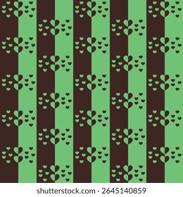 Mix Color Brown Green Love Stripe Pattern. Perfect for art and crafts, digital paper, fabric printing, textile printing, packaging, scrapbooking, gift wrap, background and more.
