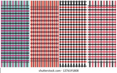 Mix color loincloth vector and illustration.checkers table.fabric pattern template.Abstract background.