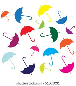 mix of color umbrellas