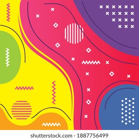 Mix-Farben Memphis abstrakter Hintergrund Vektorgrafik-Design