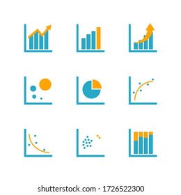 Mix concept graph chart and data analytics icon for infographic information presentation