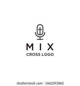 mix cross logo icon vector