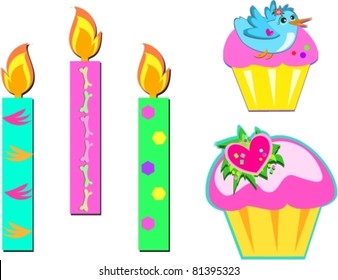 Mix of Cupcakes and Candles
