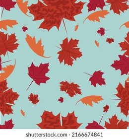 a mix of different autumn leaf seamless pattern