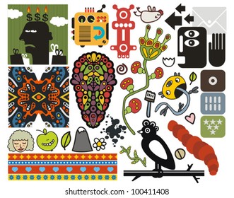 Mix of different vector images and icons. vol.48