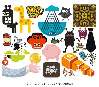 Mix of different vector images and icons. vol.55