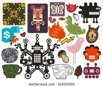 Mix of different vector images and icons. vol.57