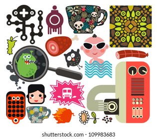 Mix of different vector images and icons. vol.59