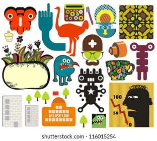Mix of different vector images and icons. vol.60