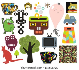 Mix of different vector images and icons. vol.63